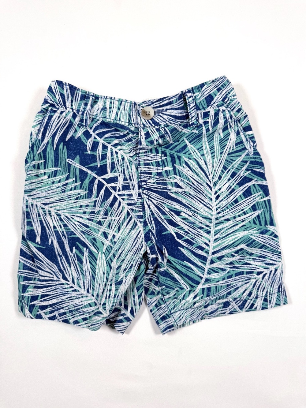 GYMBOREE Toddler Boys 2T Shorts Tropical Palm Print Blue Vacation Beach